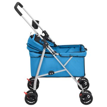 vidaXL Hunde-Transportbox Hundewagen Faltbar Blau 76x50x100 cm Oxford-Gewebe