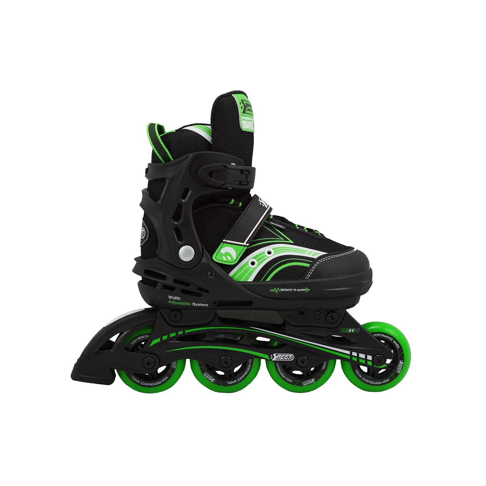 grün Inlineskates Best 5 Skates Inline verstellbar, Größe Sporting Carbon ABEC