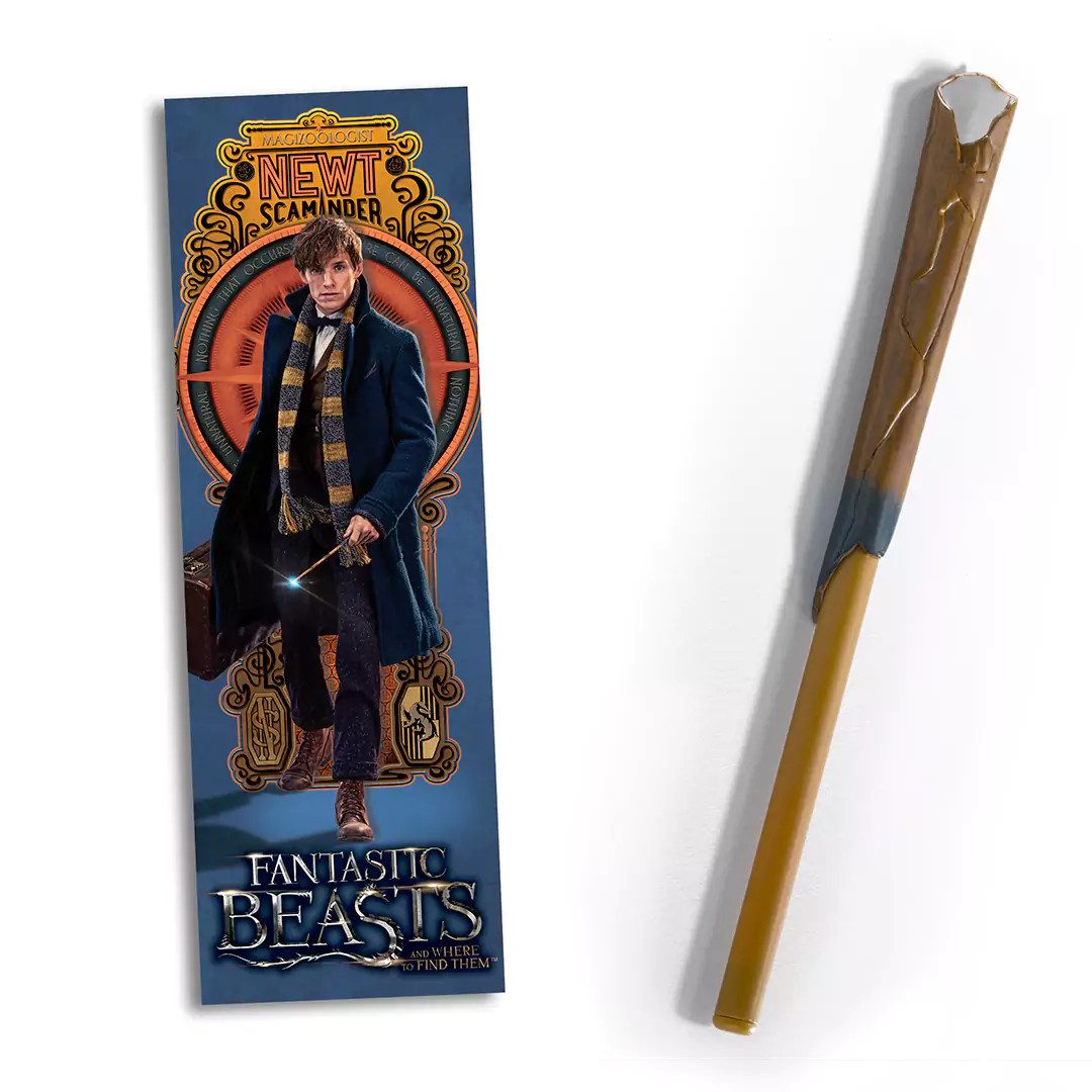 The Noble Collection Kugelschreiber Newt Scamander Zauberstabstift & Lesezeichen - Phantastische Tierwesen, (1-tlg)
