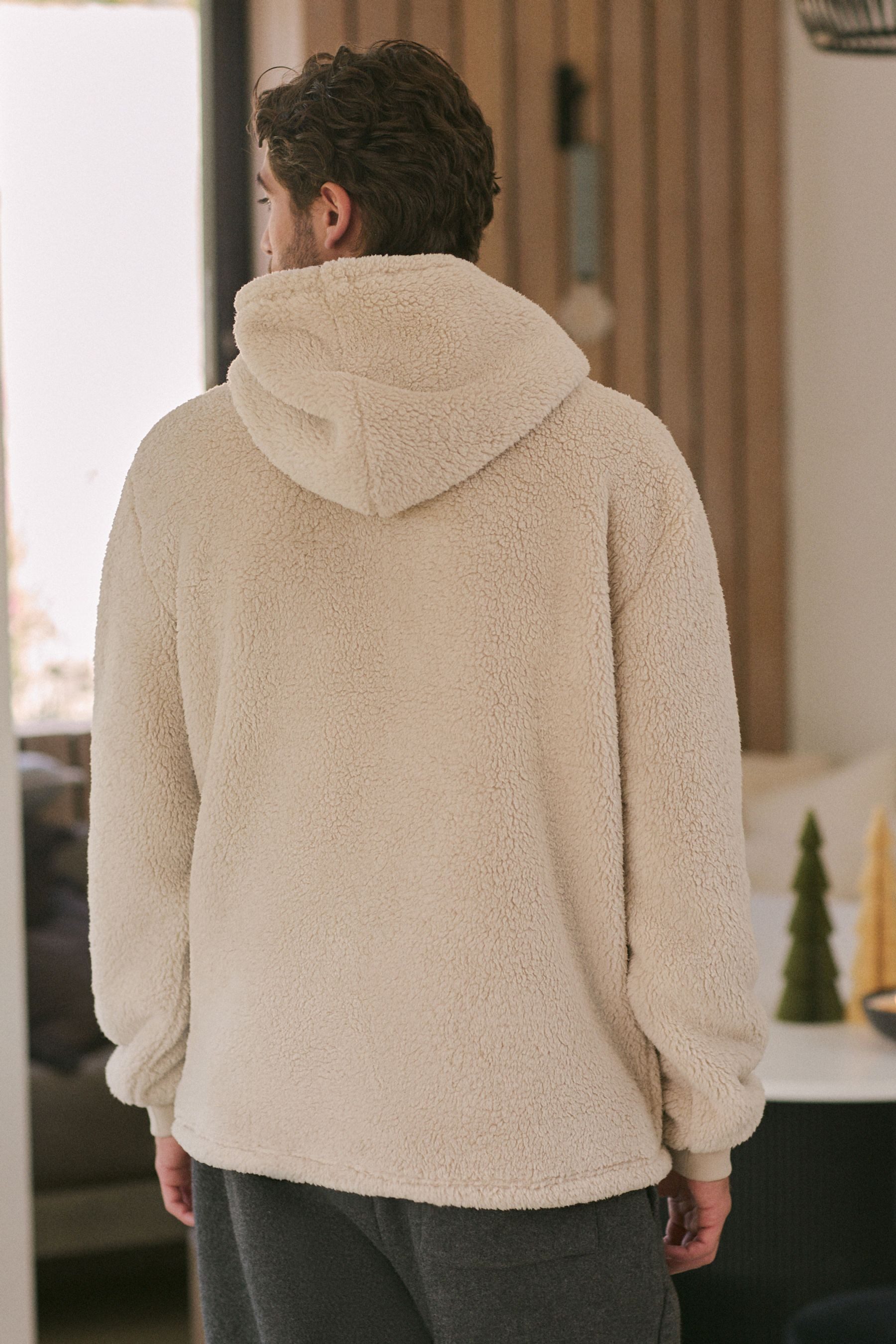 Next Kapuzenfleecejacke Kapuzensweatshirt mit Teddyfell (1-St) günstig online kaufen