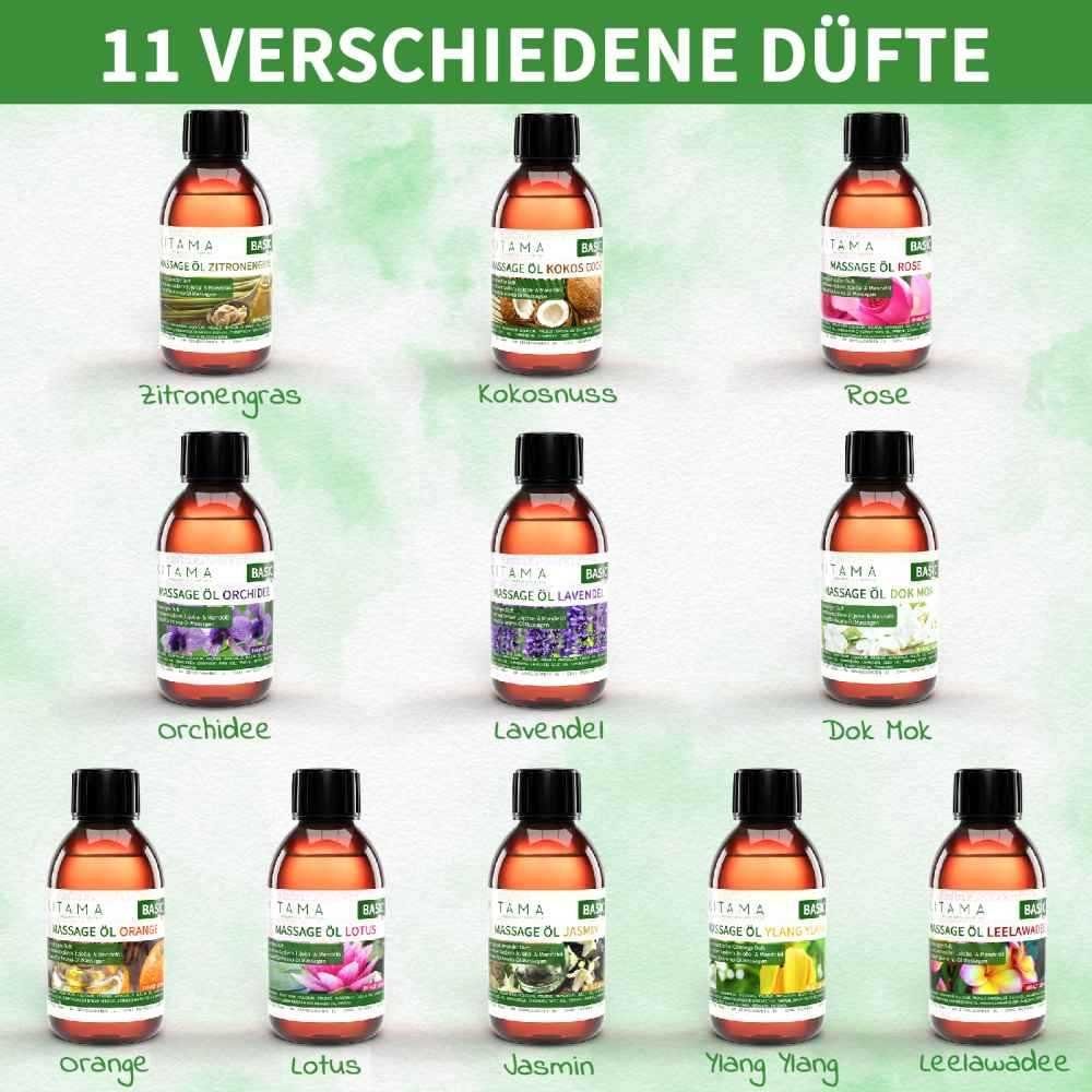 Kitama Massageöl mit Aroma - Körper-Öl für Massagen Pflegeöl Aroma-Öl ...