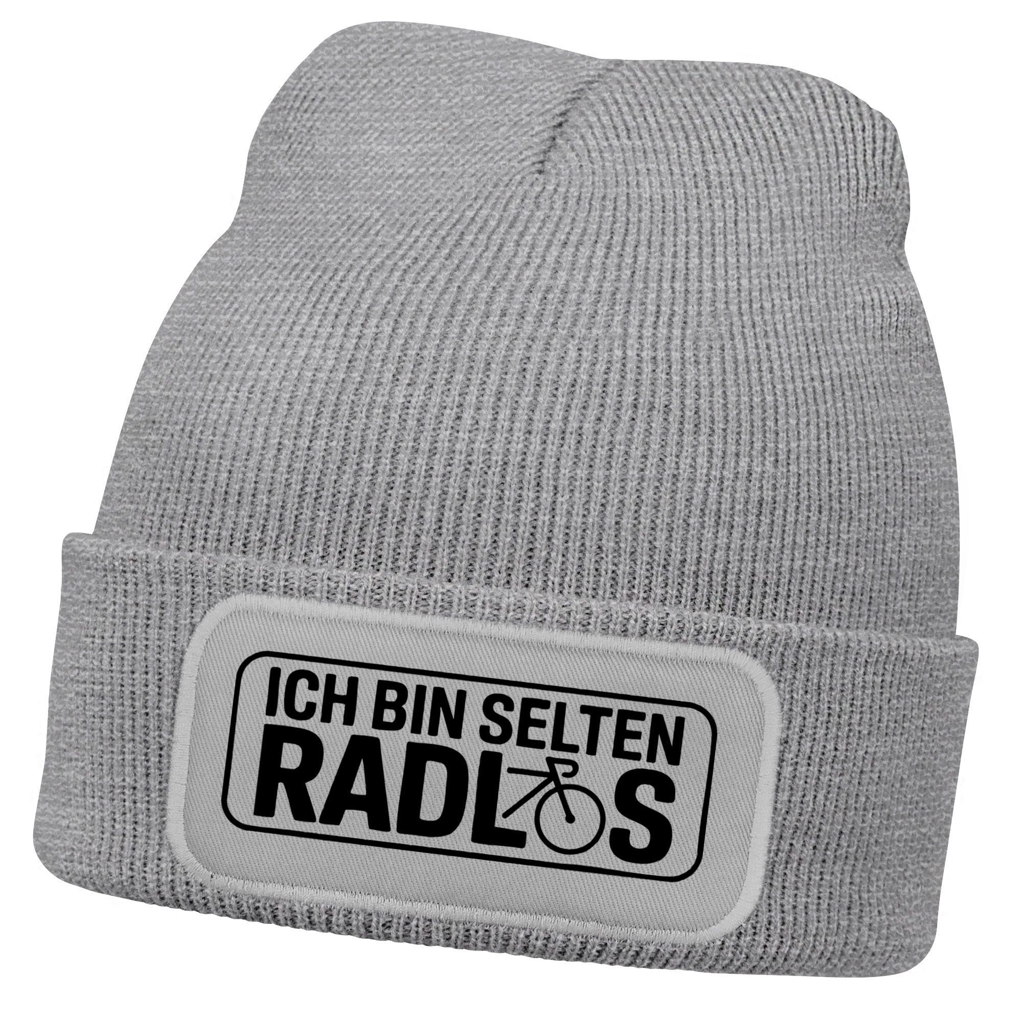 Strickmütze Herren Beanie mit Patch Strickmütze mit Spruch Geschenk Radfahrer
