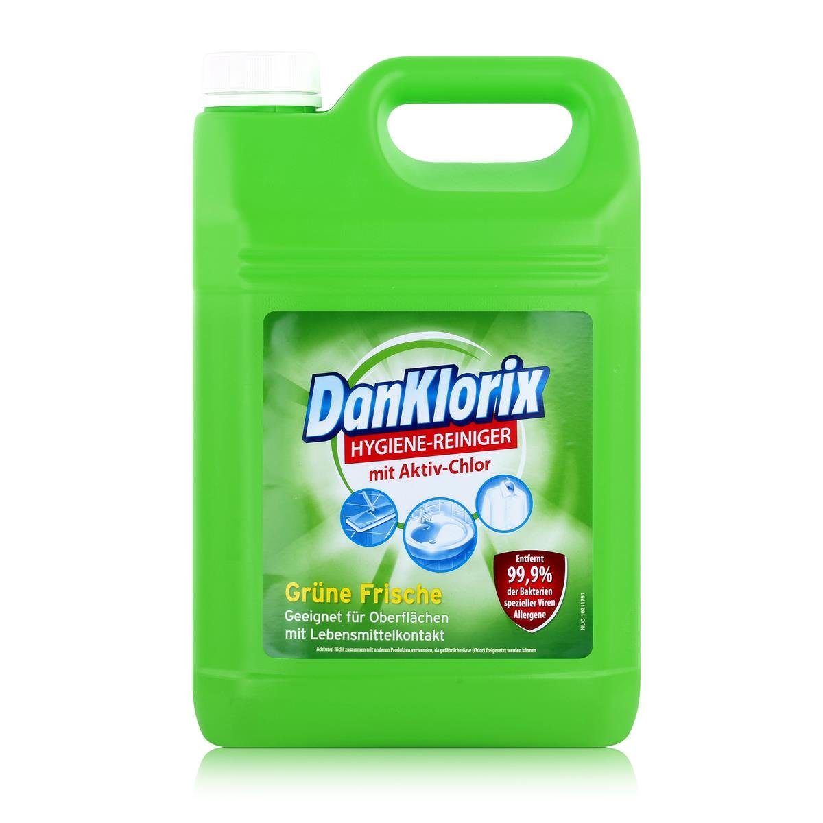 5L Frische DanKlorix Aktiv-Chlor Allzweckreiniger Pack) grüne Hygiene-Reiniger (1er mit DanKlorix