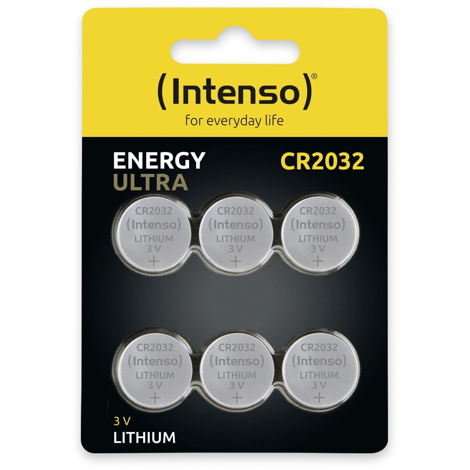 INTENSO Lithium-Knopfzelle CR2032, 6 Stück Batterie