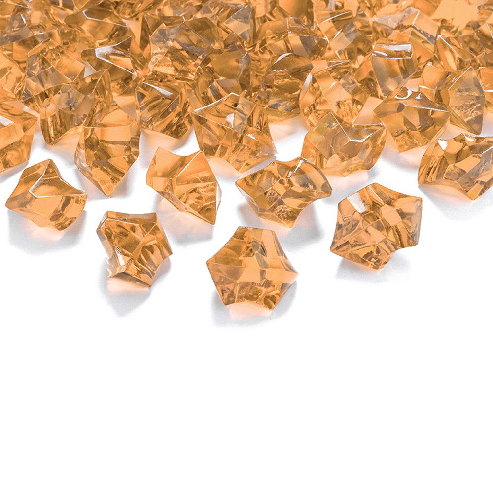 Goodymax Streudeko Kristall-Eis 25 mm Bernstein 50 Stück, Ziersteine Dekosteine Granulat Diamanten Edelsteine Dekoeis