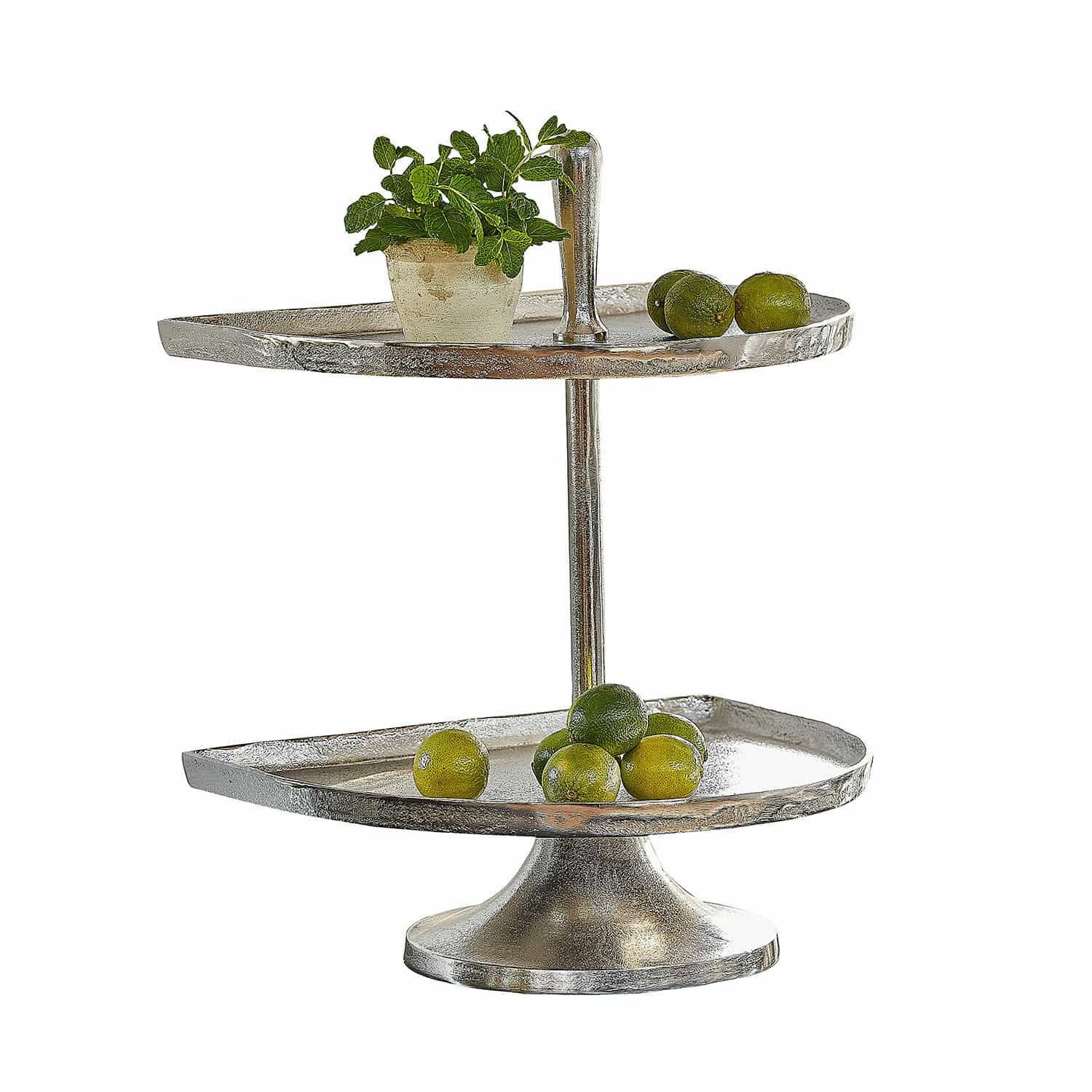 Mirabeau Etagere Etagere Quiralen antiksilber, Aluminiumguss
