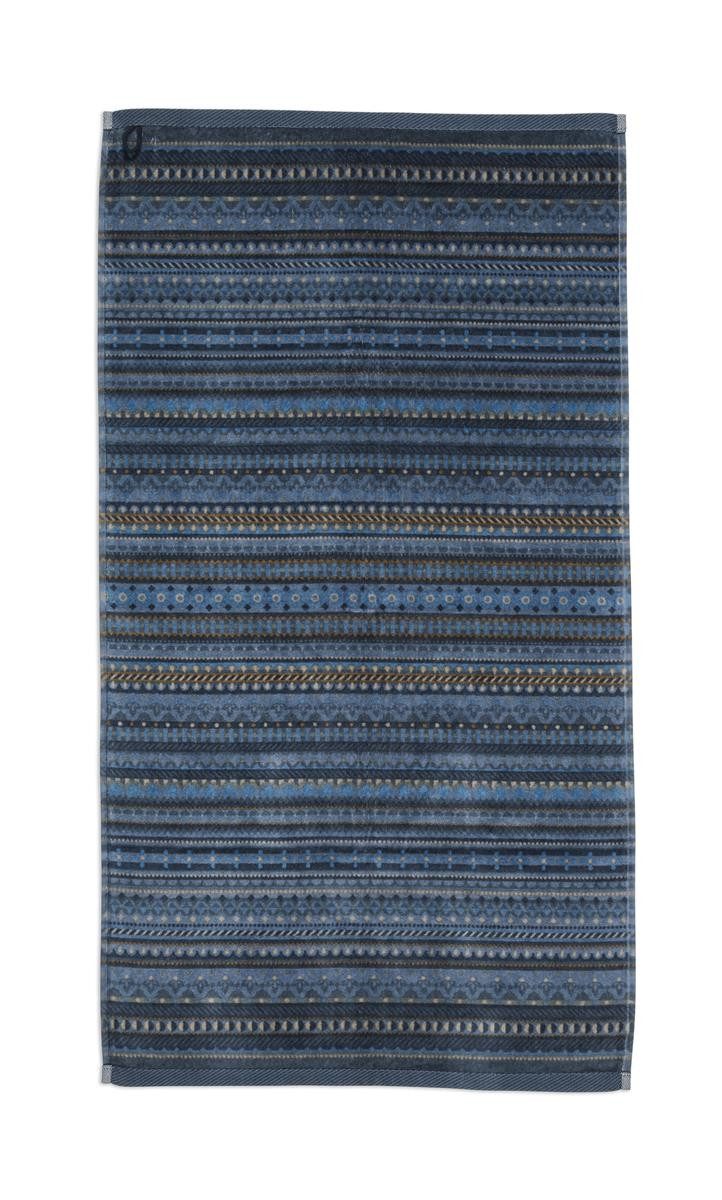 PiP Studio Handtuch Geometric Print Handtuch dark blue 55x100cm (1 Stück), 100% Baumwolle (325869)
