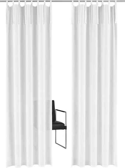 Gardine »TENDER«, Guido Maria Kretschmer Home&Living, Bindebänder (1 St), transparent, Leinen Optik mit Struktur, monochrom