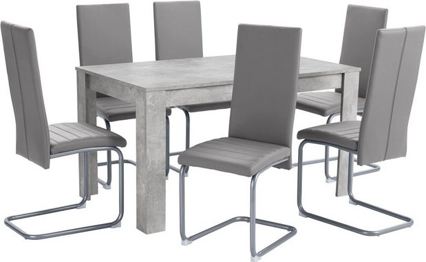Homexperts Essgruppe »Nitro«, (Set, 7-tlg), Tisch - Breite 140 cm + 6 Stühle