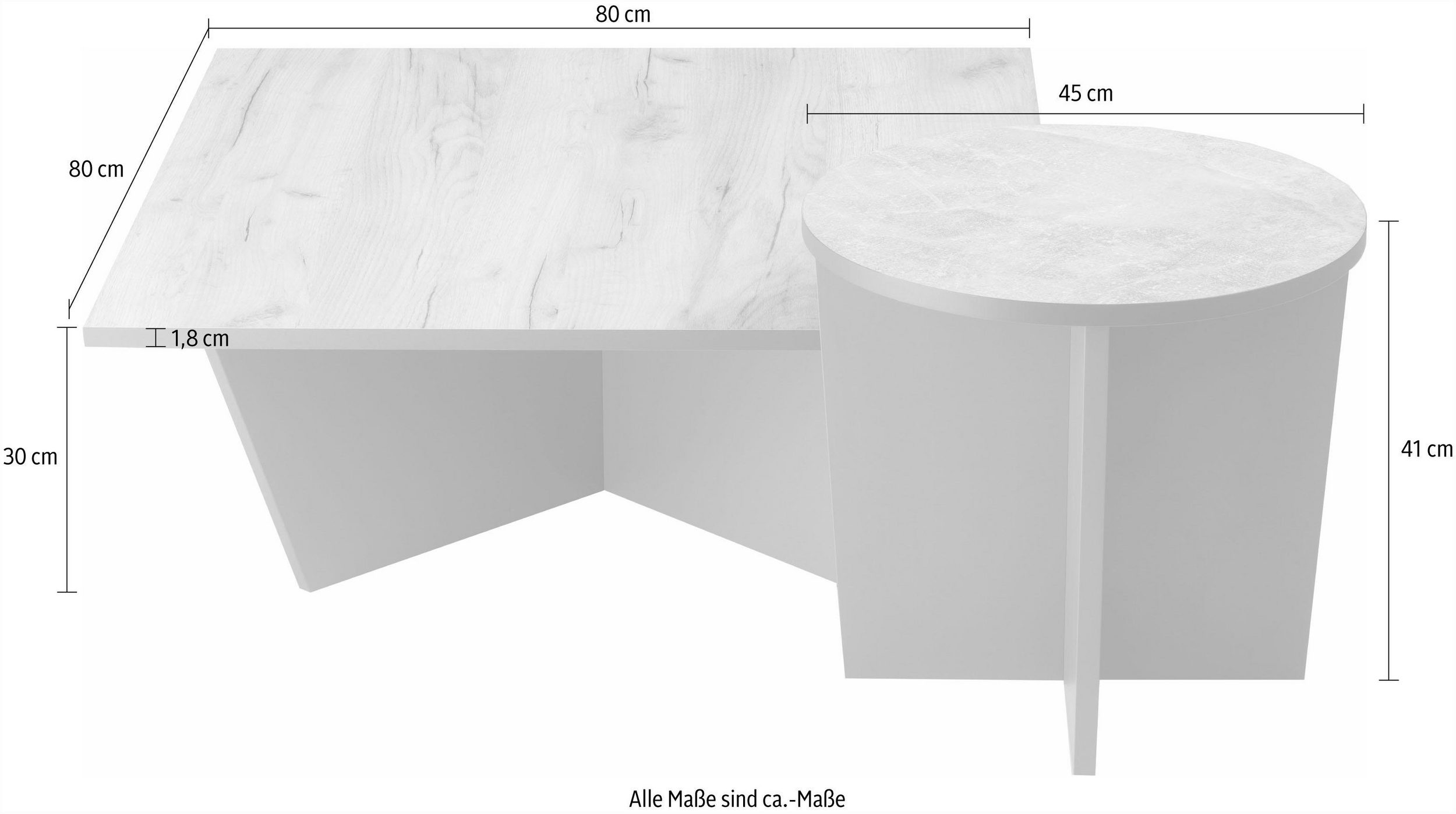 HOMEXPERTS Couchtisch MELAMINBESCHICHTET - Maße