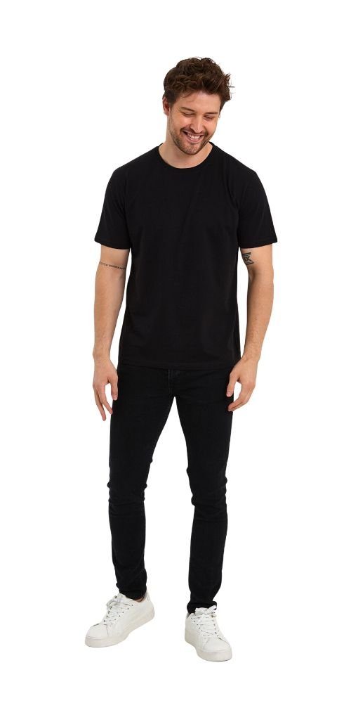 COMEOR T-Shirt Herren Basic T-Shirts Baumwolle (Packung, 1-tlg) mit gerader Ärmel Abschluss