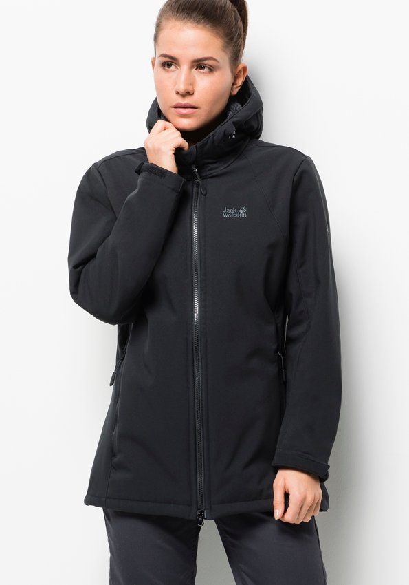 Jack Wolfskin Softshelljacke »ROCK VALLEY LONG JACKET Jack Wolfskin Damen Rock Valley Long Jacket Softshelljacke