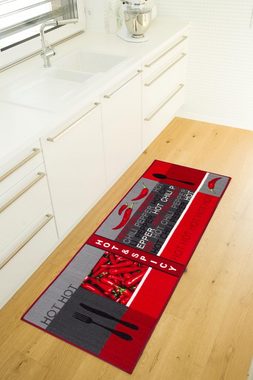 Küchenläufer »Hot Pepper«, Andiamo, rechteckig, Höhe: 5 mm, Motiv Peperoni/Chili, mit Schriftzug, Küche