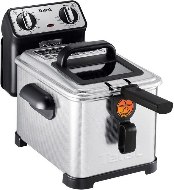 Tefal FR5101 Filtra Pro Inox & Design | 3,0 L | Premium Fritteuse | 2300 Watt | Semiprofessionelle Fritteuse mit Öl | Clean-Oil-System |…