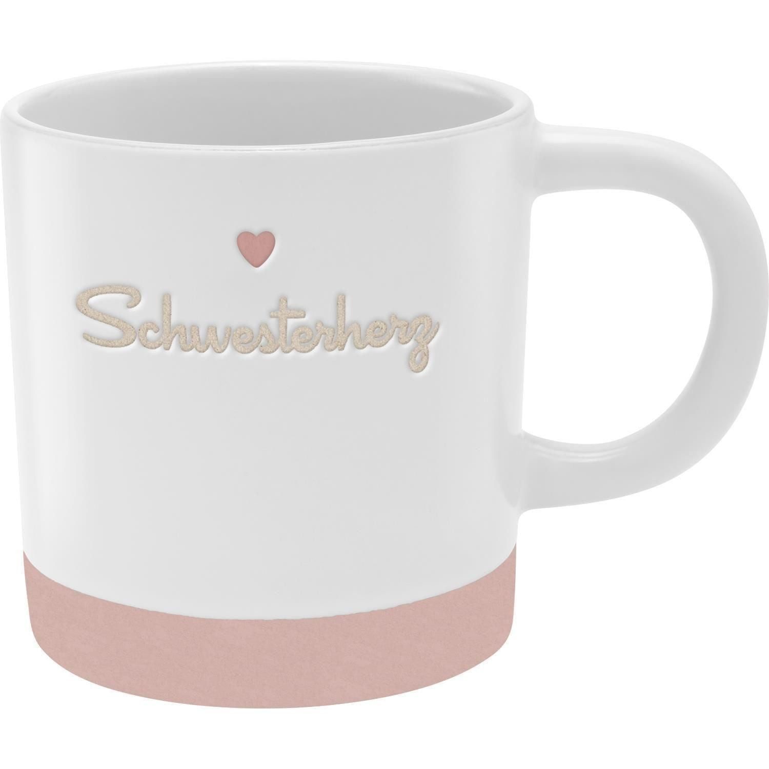Sheepworld Tasse GRUSS & CO Tasse mit Gravur ""Schwesterherz"", Steinzeug