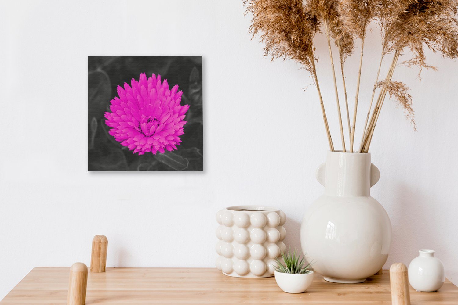 Leinwandbild Blumen Bilder - Leinwand OneMillionCanvasses® Wohnzimmer Schlafzimmer St), (1 für Rosa, Aquarell -