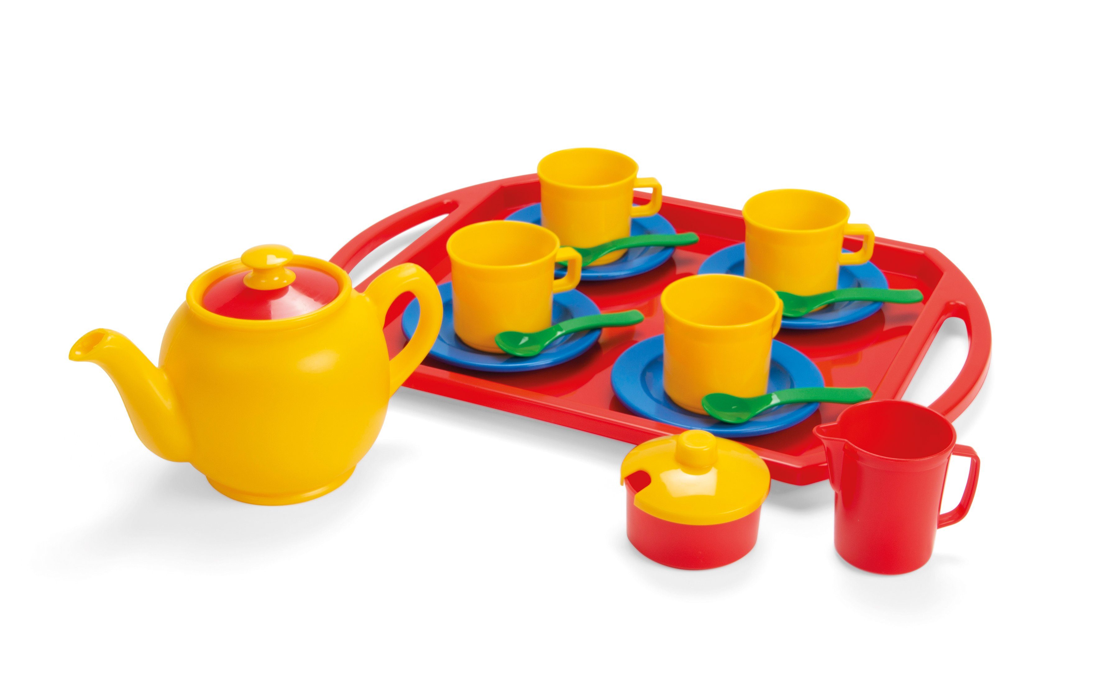 dantoy Spielgeschirr Kinder Spielzeug Tee-Service auf Tablett Teeservice, (18-tlg)