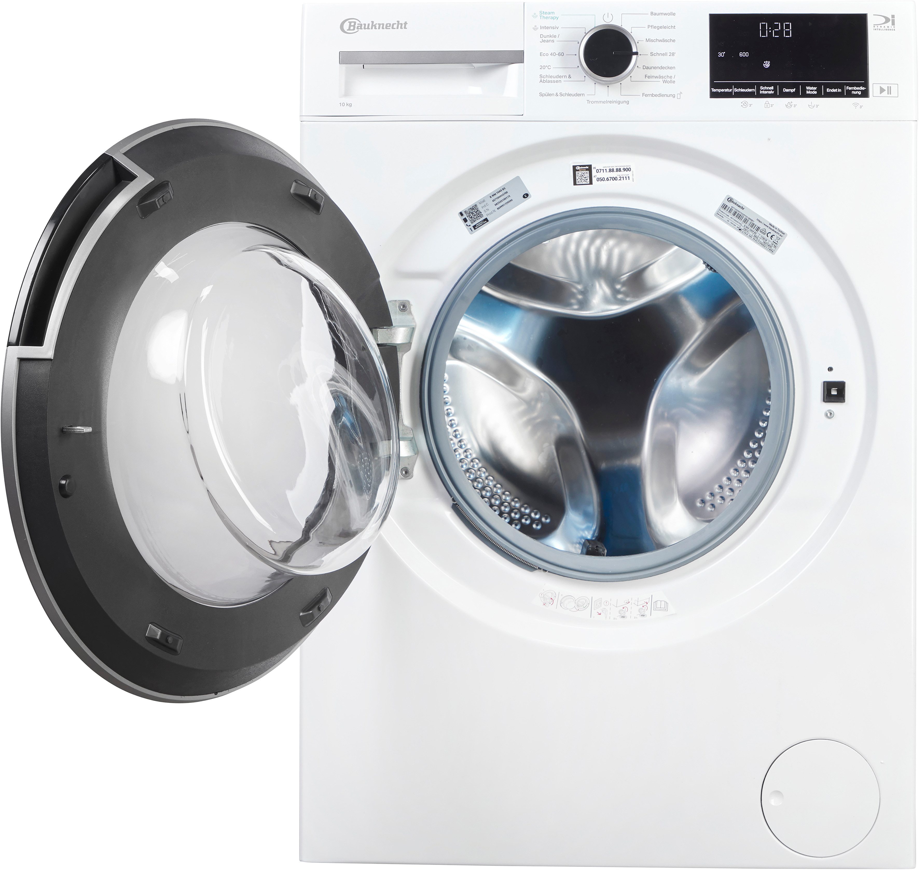 BAUKNECHT Waschmaschine B WM 10A9 BS, 10 kg, 1400 U/min, Adaptive Wash – Intelligente Anpassung für perfekte Waschergebnisse