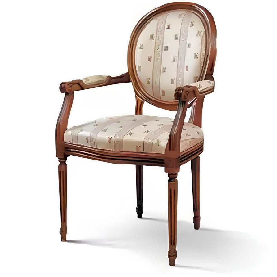 Xlmoebel Armlehnstuhl Esszimmer Holz Designmöbel Beige Modern Elegant (1 St), Hergestellt in Italy