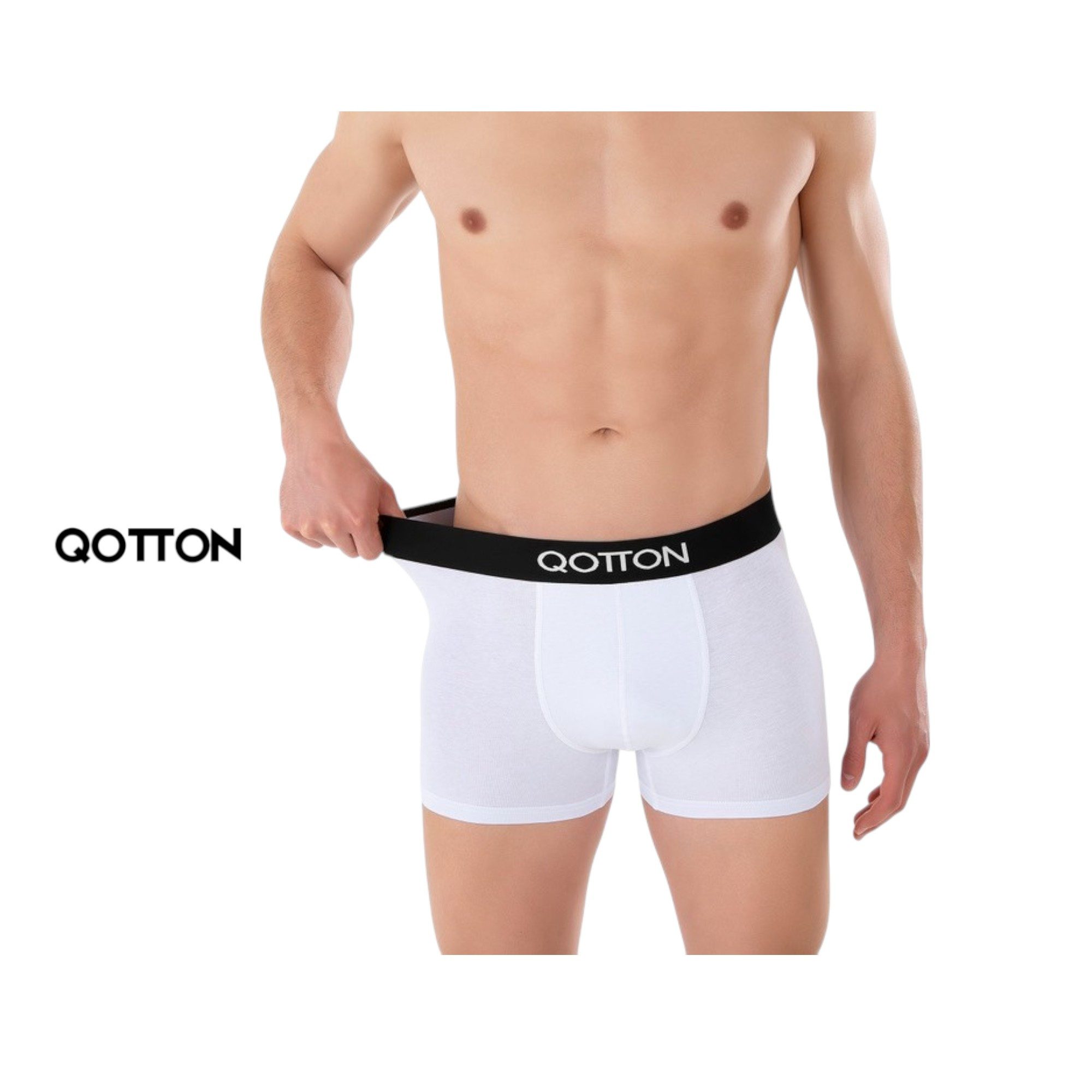 Qotton Boxershorts 6er-Pack Boxershort Unterwäsche ohne kratzenden Zettel