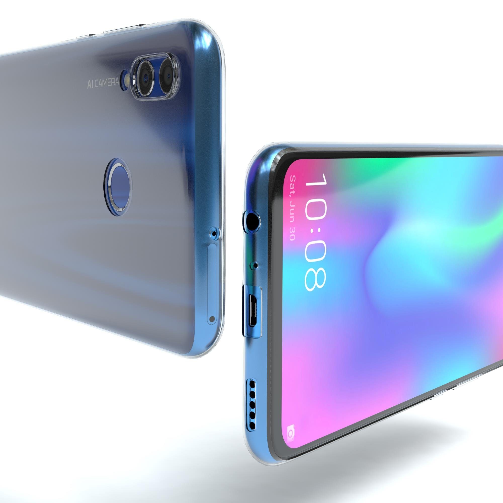 EAZY CASE Handyhülle Slimcover Clear für Honor 10 Lite 6,21 Zoll, durchsichtige Hülle Ultra Dünn Silikon Backcover TPU Telefonhülle Klar