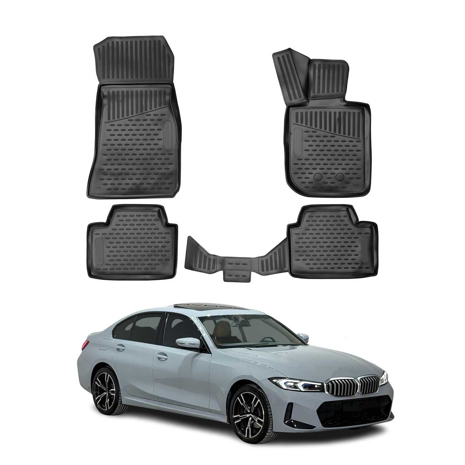 OMAC Auto-Fußmatten für BMW 3er G20 G21 Stufenheck Touring 2019-2025 TPE (4 St), für BMW 3er G20 G21 Stufenheck Touring 2019-2025 BMW 3er G20 G21 Stufenheck Touring 2019-2025, Antirutsch,Wasserfest,Einfache Installation