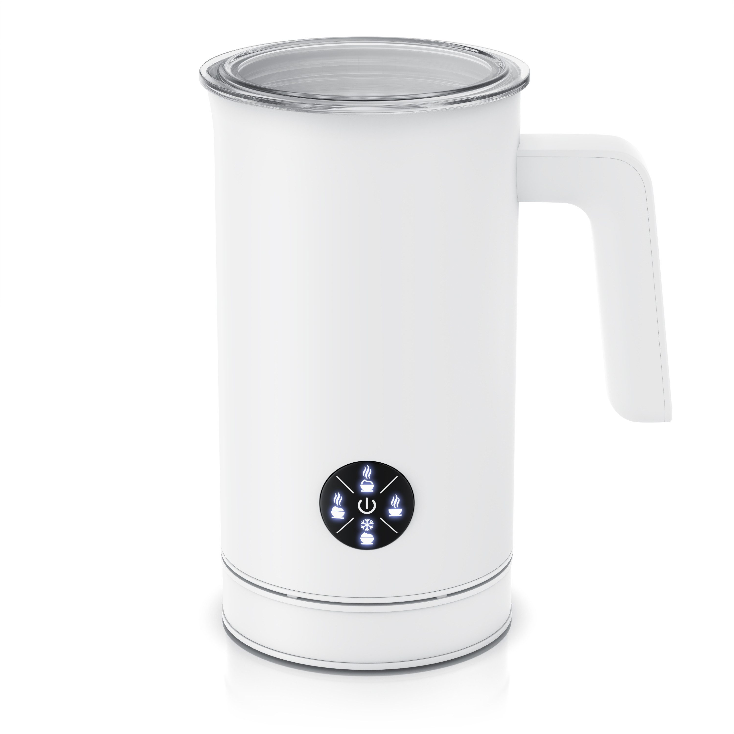 Arendo Milchaufschäumer elektrisch, Doppelwandgehäuse, 4 Programme, Antihaftbeschichtung, 500 W, Heiß & Kaltaufschäumen (150 & 300 ml), für Cappucino / Latte Macciato