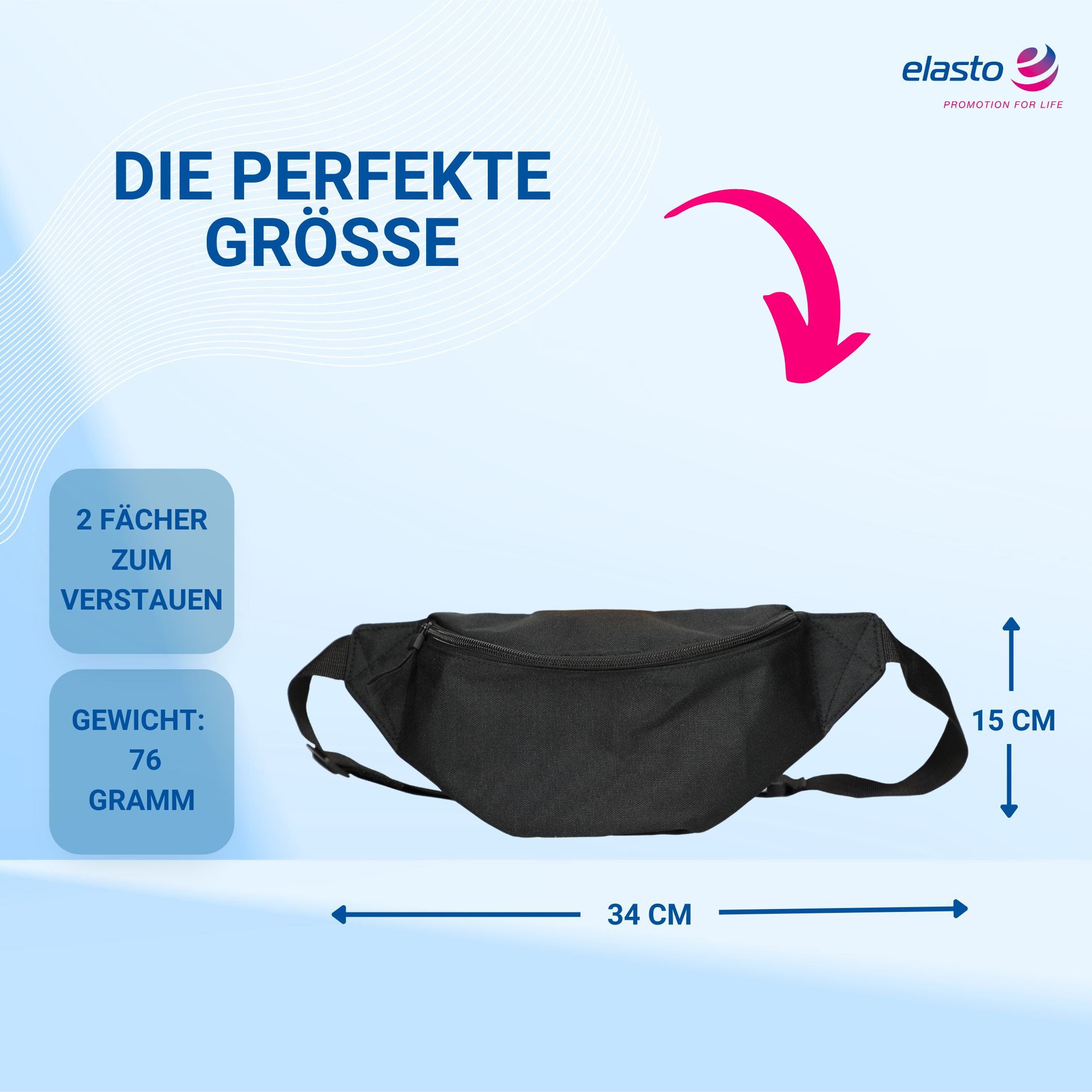 elasto Tragetasche Bauchtasche EXPLORER aus recyceltem Material - Gürteltasche Unisex
