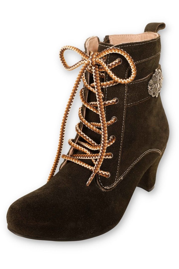 MarJo Trachten Stiefeletten - BÄRBEL - dunkelbraun, rustik/lava Stiefelette