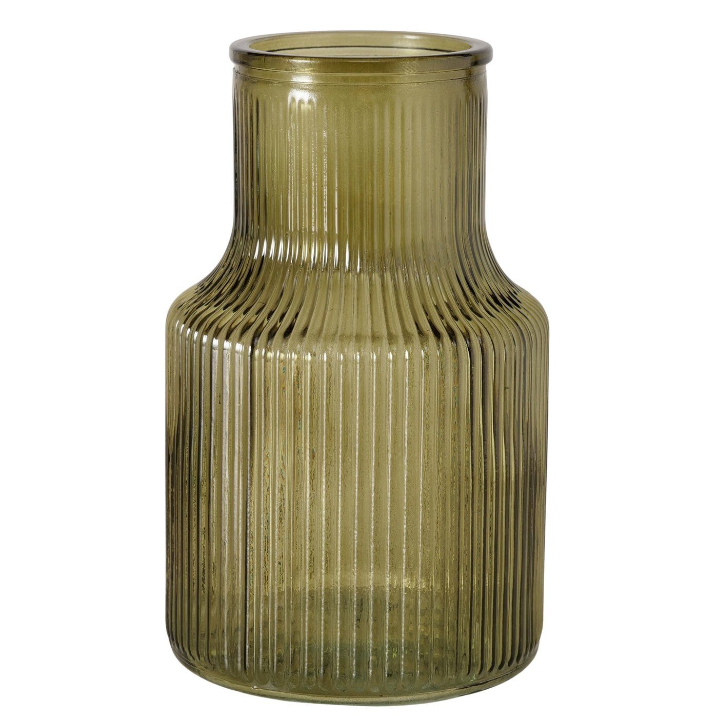 BOLTZE Tischvase Boltze Glasvasen Set 2er – geriffelte Vasen 14 cm, Ø 9 cm, Glas (2 St) – Bild 4 von 4