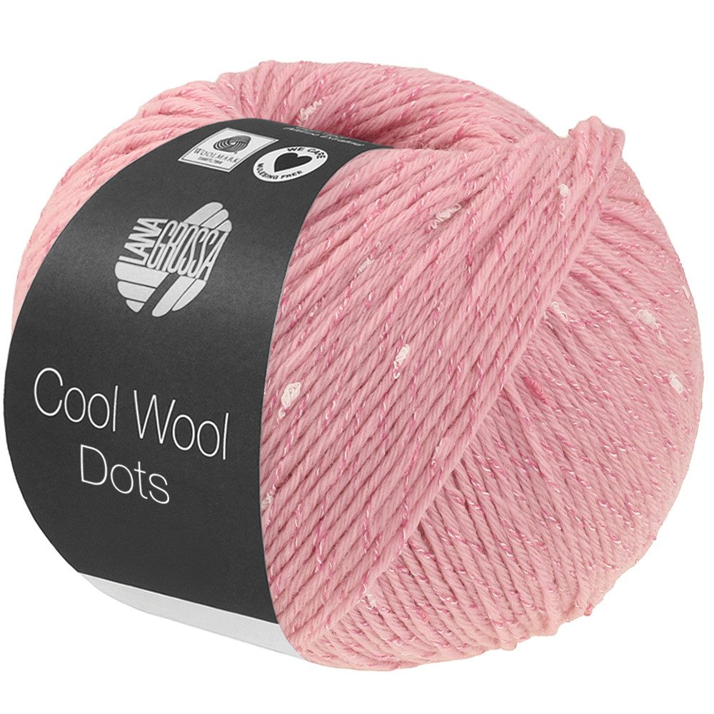 LANA GROSSA COOL WOOL DOTS Merinowolle Tweed Strickgarn Häkelwolle, 155 m (Merinoklassiker mit effektvollen Tweednoppen, Merino-Strickgarn mit Tweednoppen, 50 g), 50 g