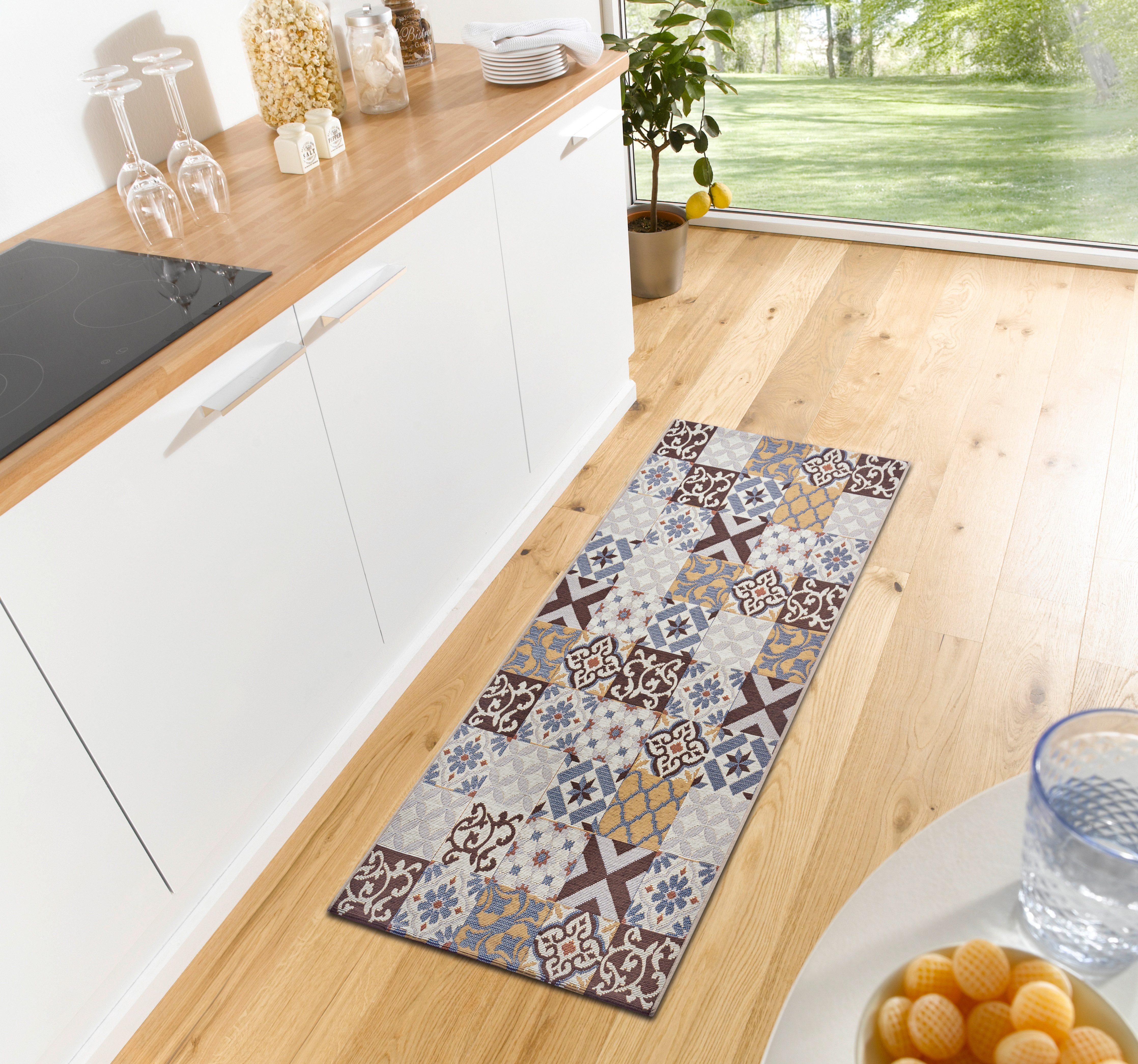 HANSE Home Läufer Mosaik, rechteckig, Höhe: 6 mm, strapazierfähig, pflegeleicht, robust, Anti-Rutsch, Küche, Flur, Diele