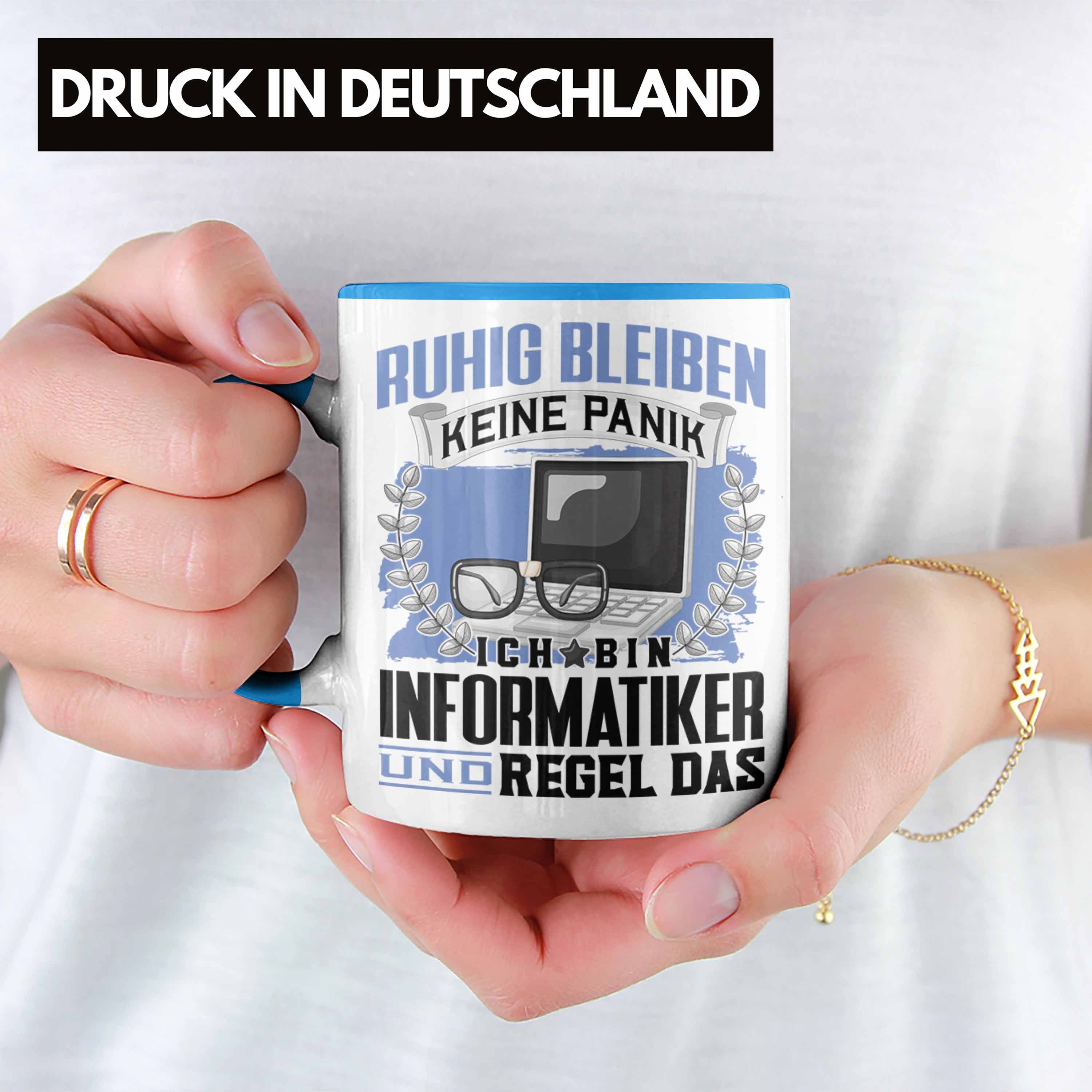 Tasse Informatiker Männer Trendation Ruhig Lustiger Trendation Spruch Tasse Geschenk Blau -