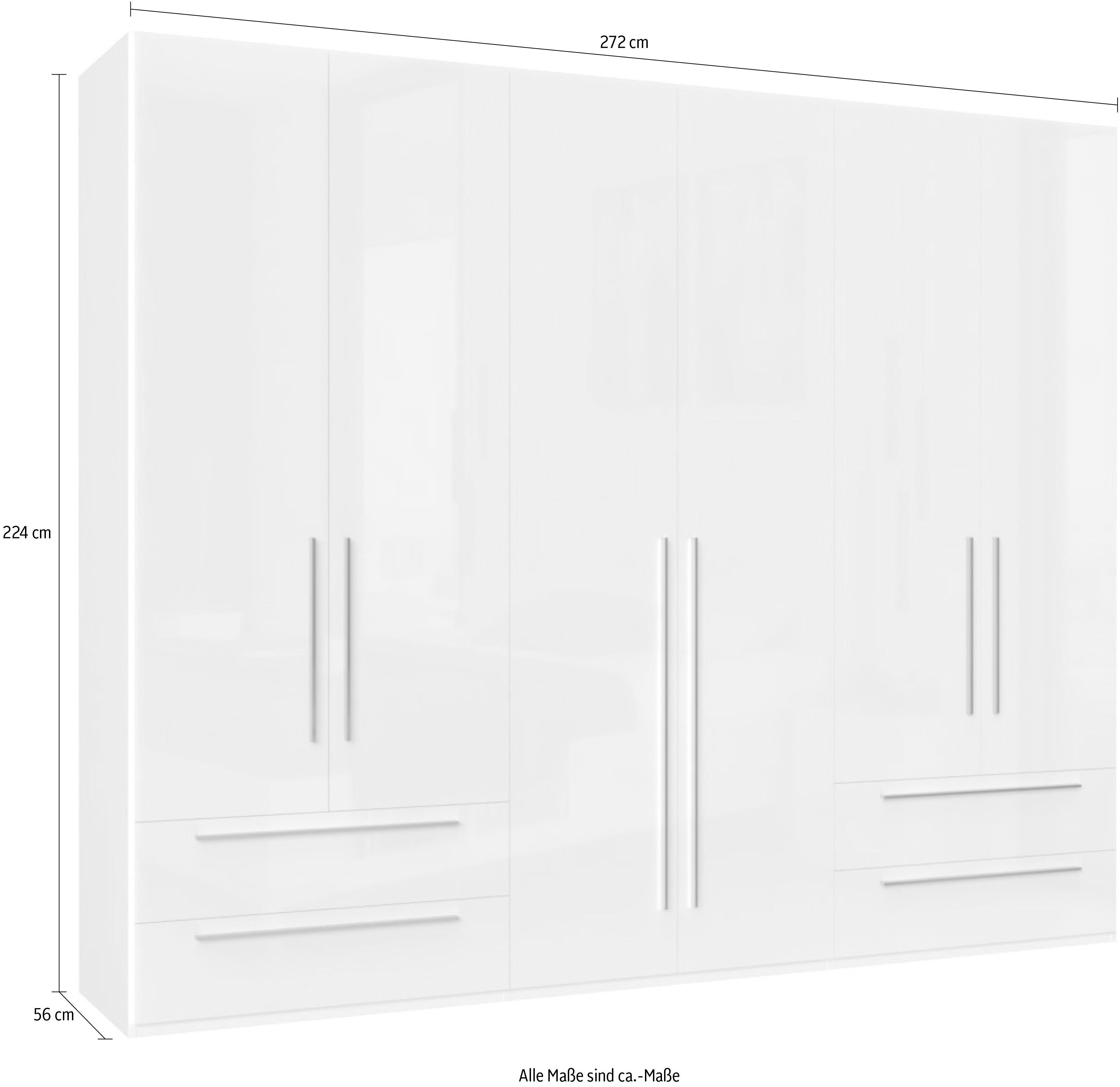 OTTO home Kleiderschrank Piano, UV lackiert, hochglänzend in beige oder weiß, FSC-zertifiziert (mit 4 Schubladen) 272 oder 317cm breit, Höhe 224cm, mit Soft-Clo – Bild 4 von 5