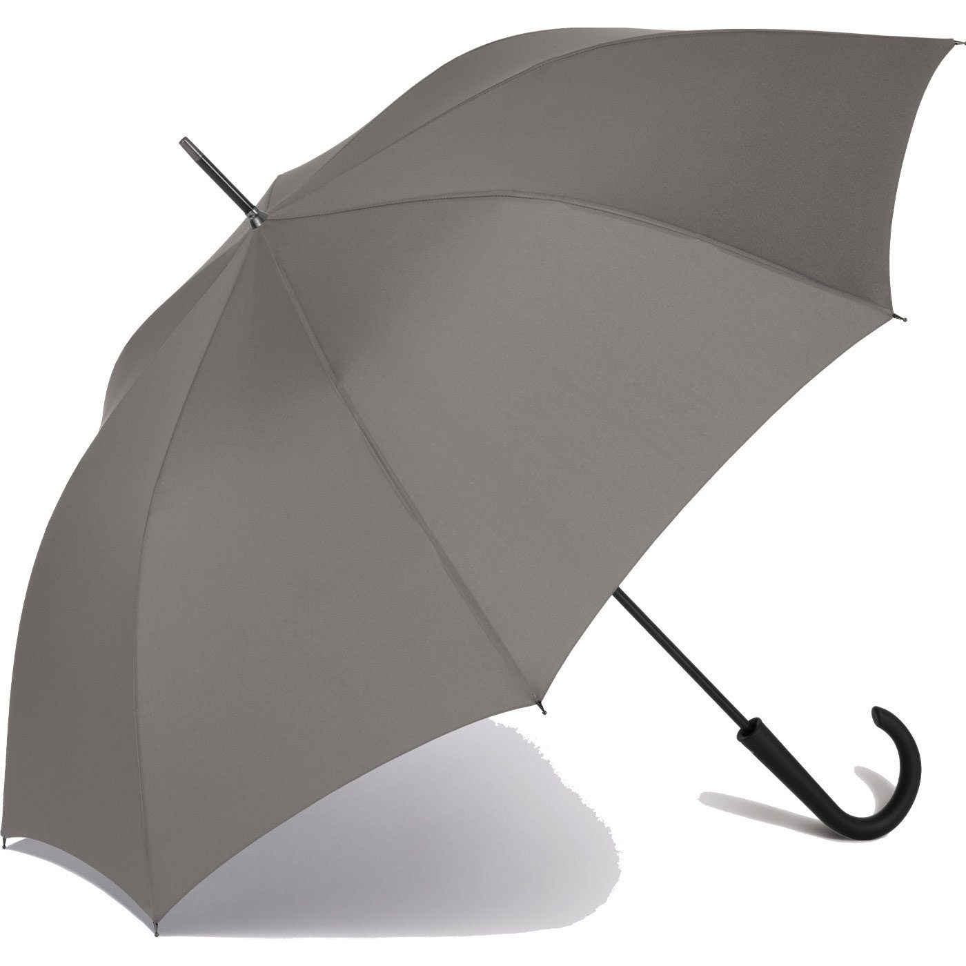 RS-Versand Langregenschirm großer stabiler mit Regenschirm Stahl-Fiberglas-Gestell, integrierter grau Auslöseknopf Auf-Automatik
