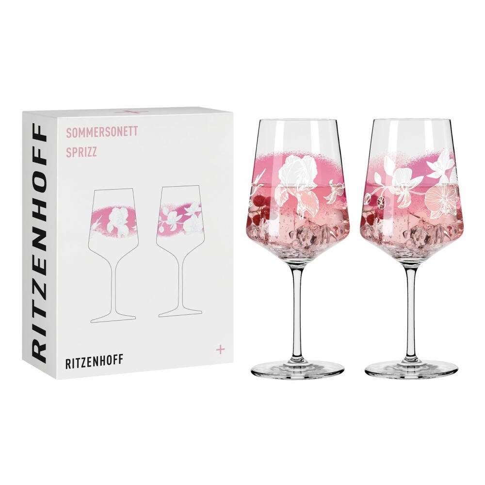 Ritzenhoff Aperitifglas Sommersonett Sprizz 2er-Set 003, Kristallglas, Made in Germany