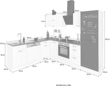 HELD MÖBEL Winkelküche Trier, mit E-Geräten, Stellbreite 220/270 cm