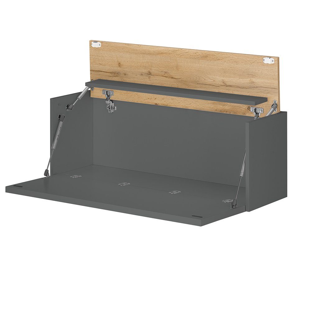 Lomadox Sekretär CRISP-61, in anthrazit mit Wotan Eiche, ca. 100/35/30 cm