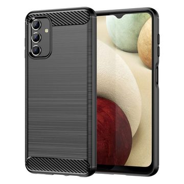 CoverKingz Handyhülle Hülle für Samsung Galaxy A13 4G/5G/A04s Handyhülle Silikon Case 16,76 cm (6,6 Zoll), Handyhülle Bumper Silikoncover Softcase Carbonfarben