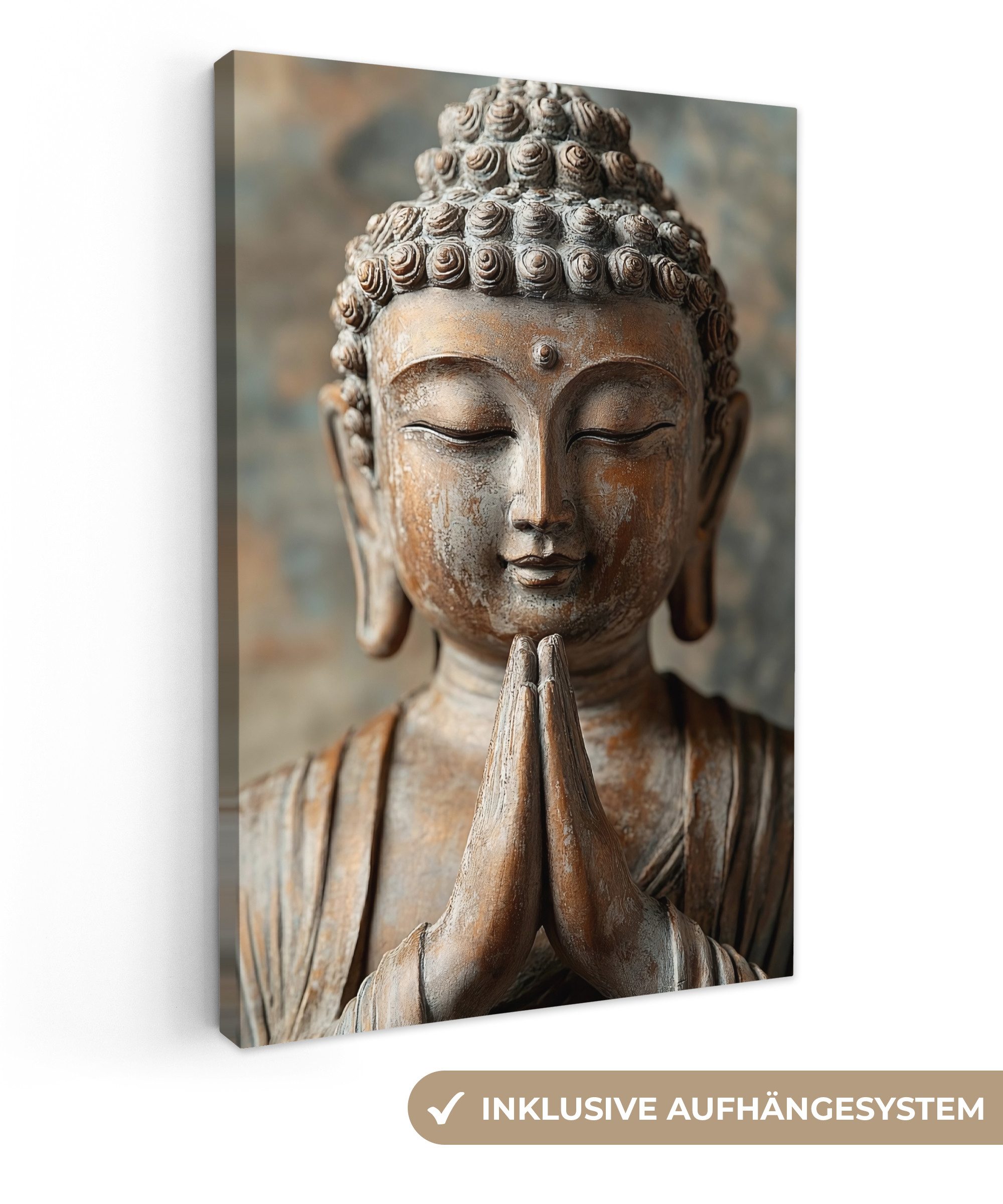 OneMillionCanvasses® Leinwandbild Buddha - Statue - Braun - Ruhe, Fotodruck günstig online kaufen