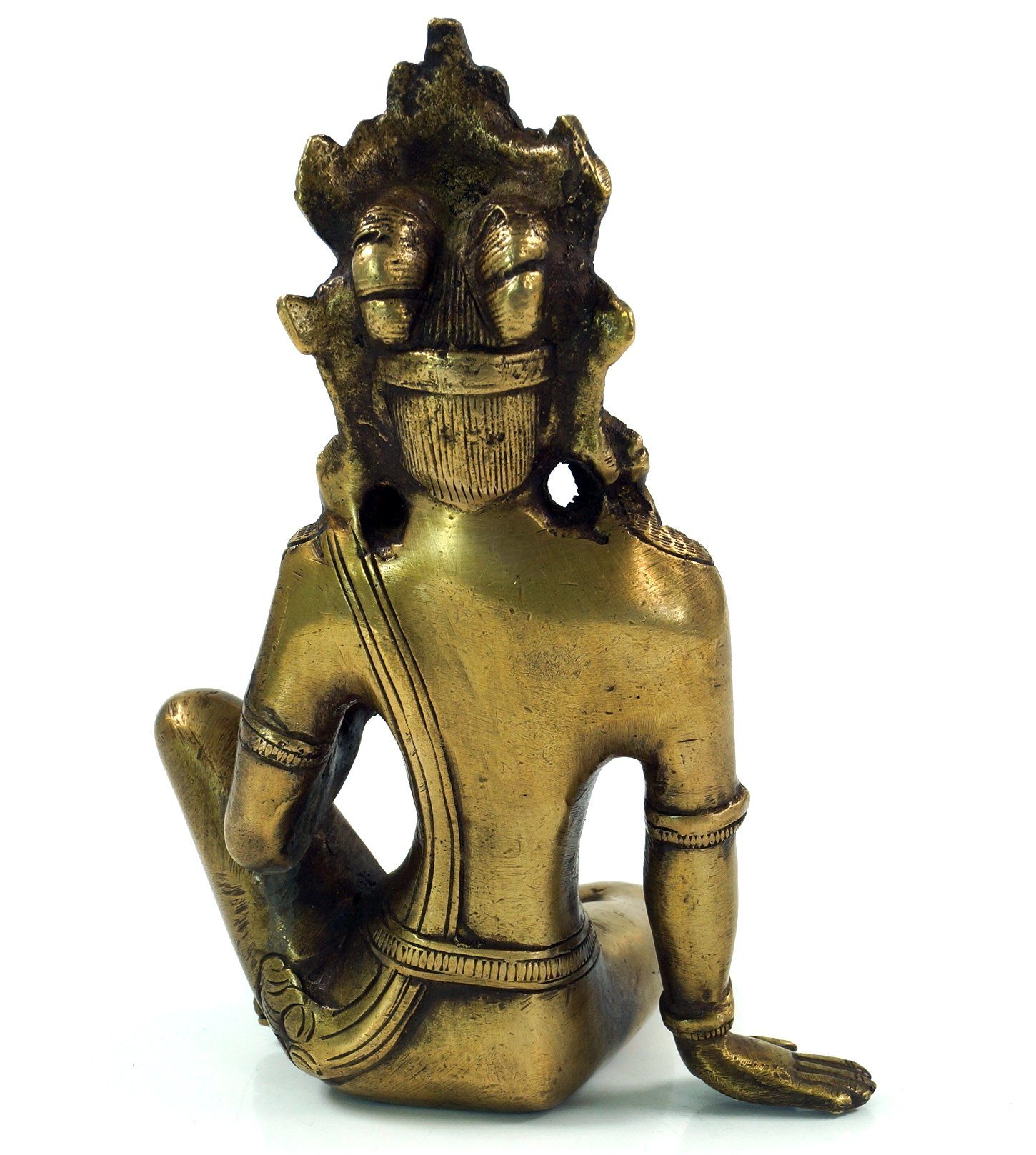 Guru-Shop 12 16 Messingfigur, Motiv Dekofigur Statue - Laxmi cm