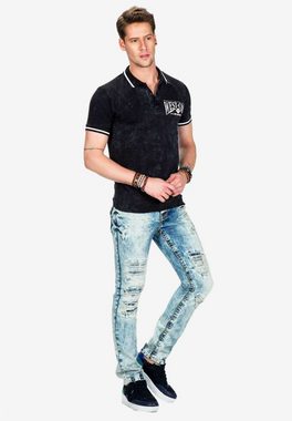 Cipo & Baxx Poloshirt mit coolem Batikstyle