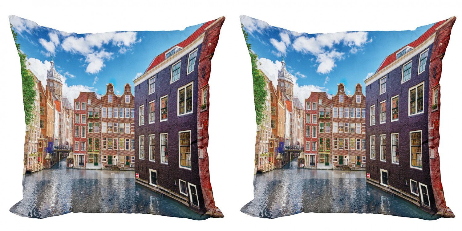 Kissenbezüge Modern Accent Doppelseitiger Digitaldruck, Abakuhaus (2 Stück), Amsterdam Gebäude Holland