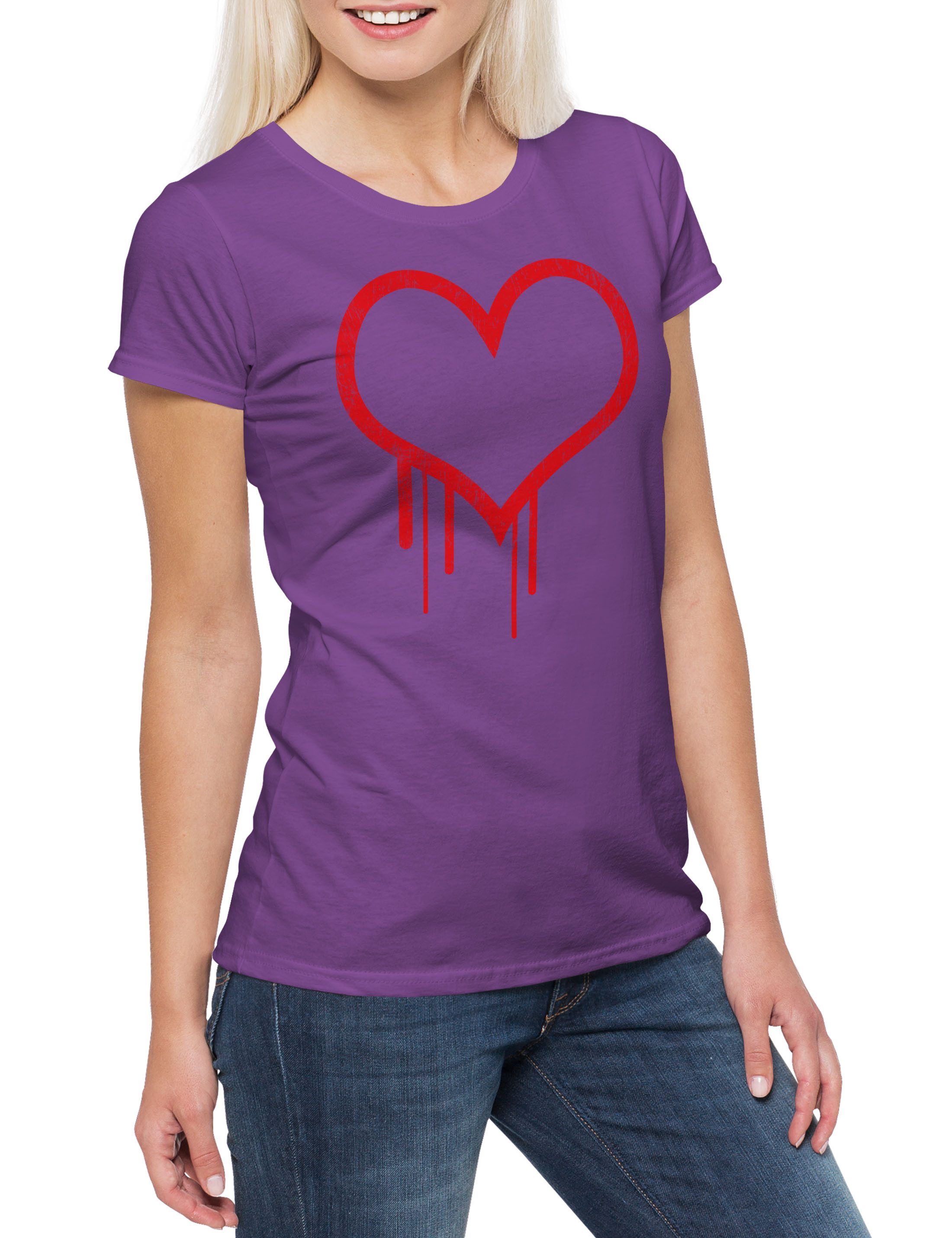 Urban Backwoods Print-Shirt Bleeding Heart I Damen T-Shirt Blutendes Bloody günstig online kaufen