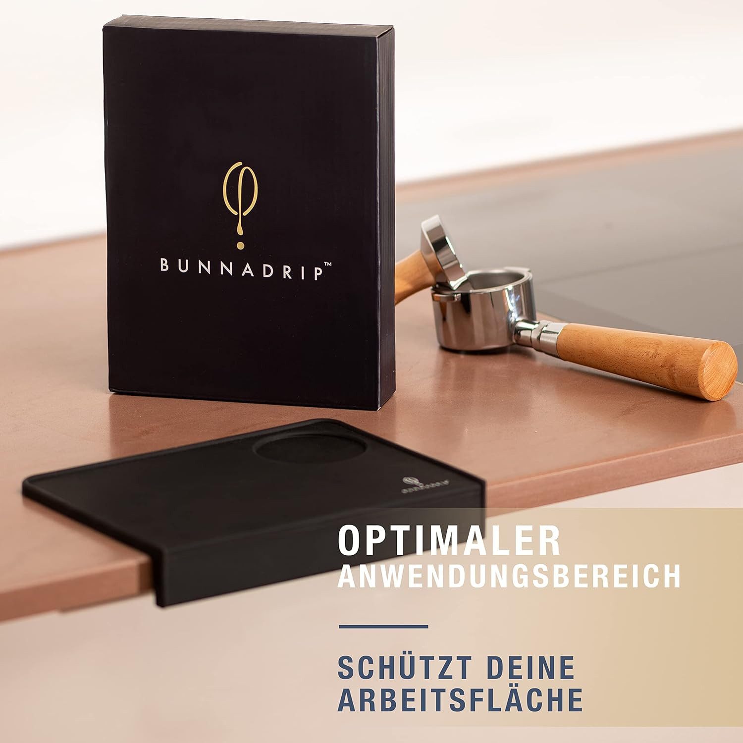 smartLAB Tampermatte BUNNADRIP Premium Tampermatte mit Kante - Rutschfeste Silikon