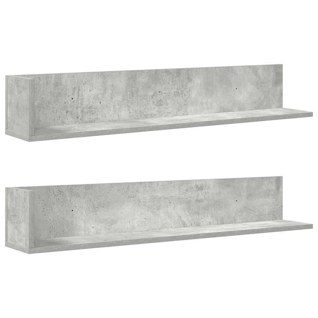 vidaXL Regal Wandregale 2 Stk. Betongrau günstig online kaufen