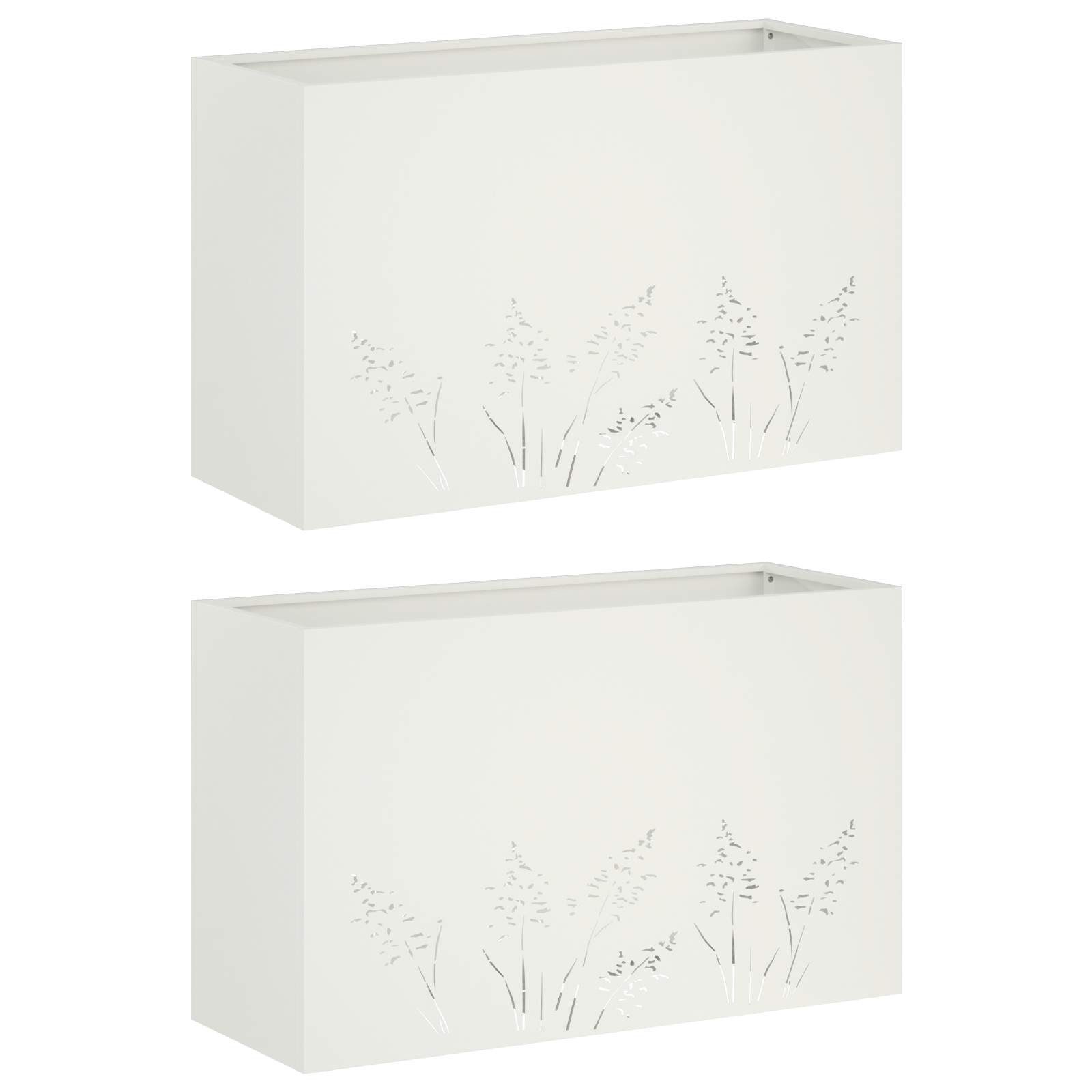 vidaXL Blumentopf Garten-Pflanzgefäß 2 Stk. Weiß 80 x 30 x 49 cm (2 St)