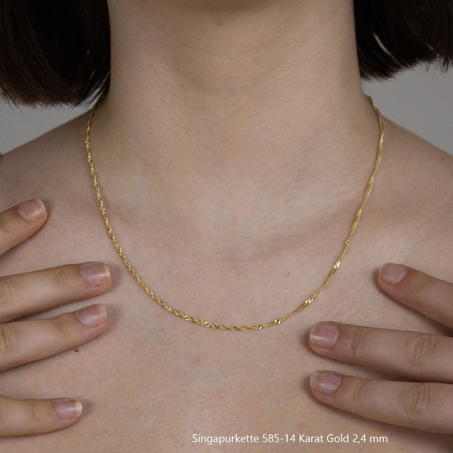 HOPLO Goldkette Goldkette Singapurkette Länge 42cm günstig online kaufen