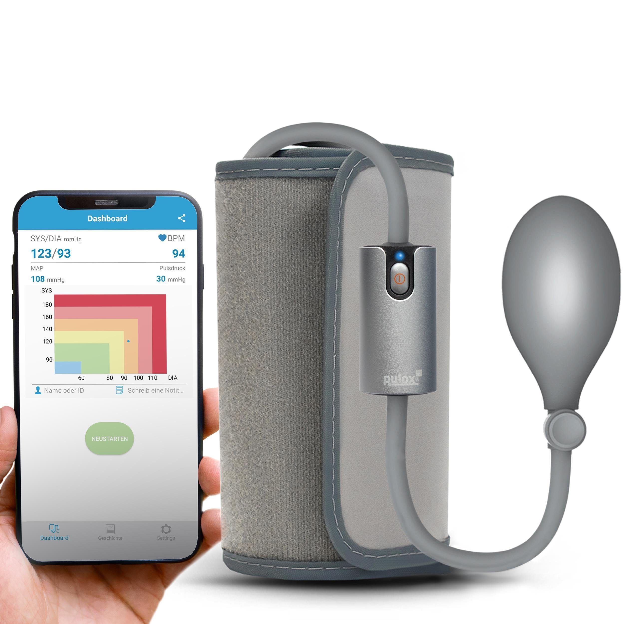 Blutdruckmessgerät AirBP Messung am Oberarm mit Bluetooth und iOS Android App