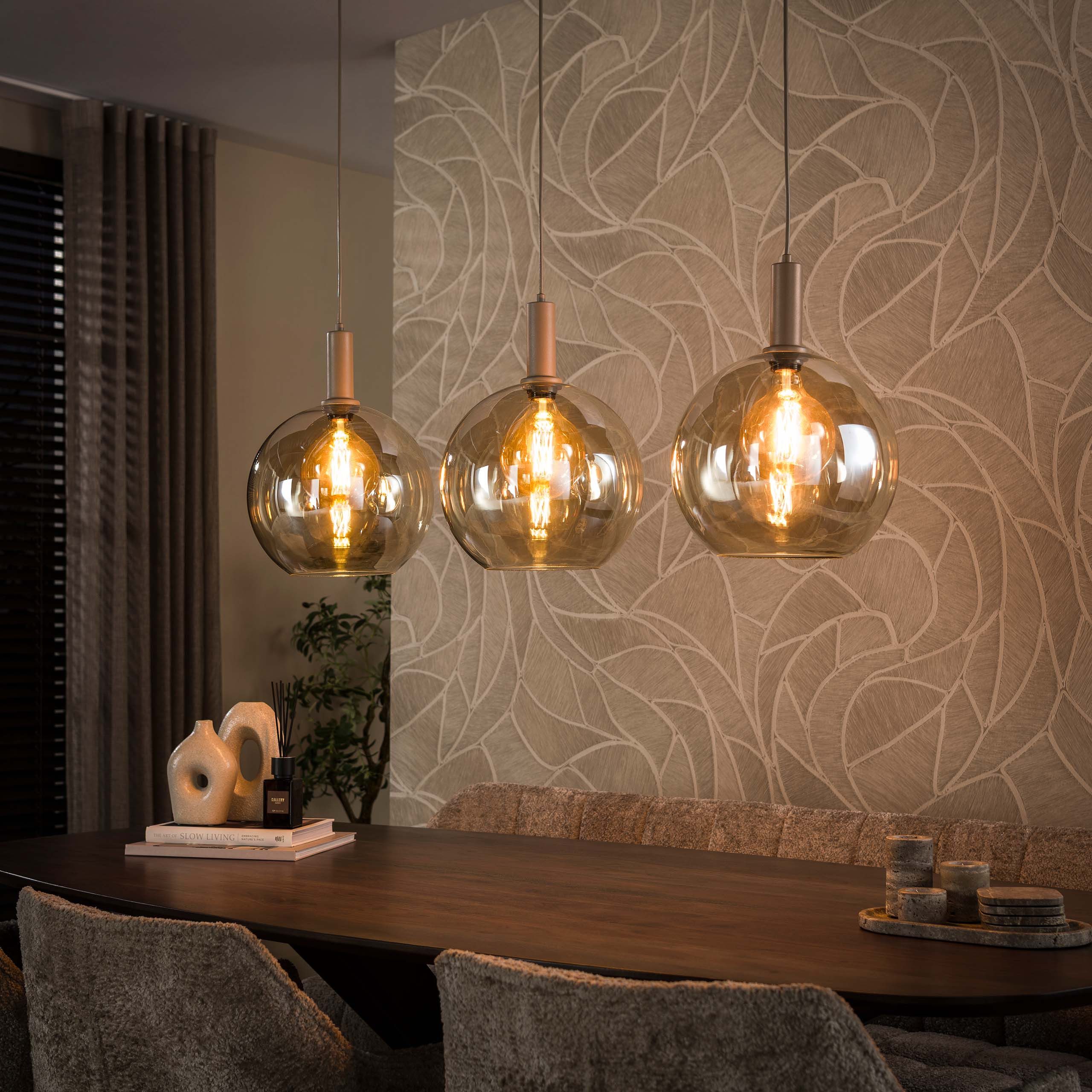 Sitheim® Pendelleuchte Pendelleuchte Sfera Tricolore 3-Fassungen, LED wechselbar, 3-flammig, kugelförmige Glasschirme